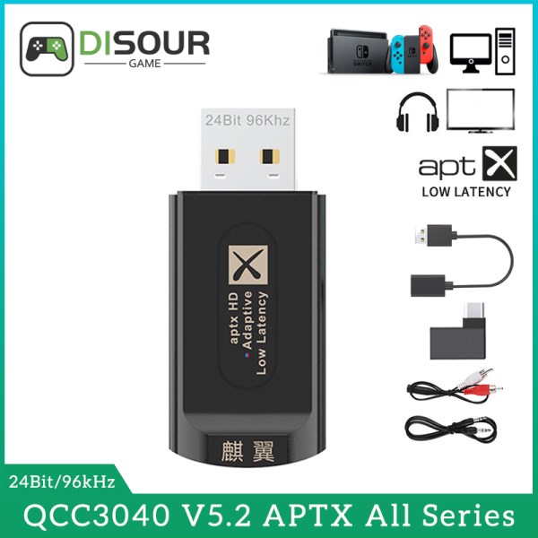 Nuevo De Audio CSR BT 5,2 De 24 Bits, Adaptador Multipunto AptX LL HD De 1 A 2 De Baja Latencia Con Microfono HD Para TV, PC, PS4, PS5, XBox