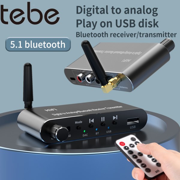 Nuevo Y Transmisor Con Bluetooth 5,1, Adaptador De Audio, U-Disk Play Coxialoptico A 3,5 MM Aux RL DAC, Convertidor De Control Remoto