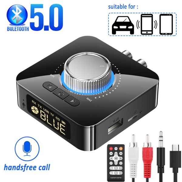 Nuevo Y Receptor Bluetooth LED BT 5,0 Estereo AUX 3,5Mm Jack RCA Manos Libres Llamada TF U-Disk TV Kit De Coche Adaptador De Audio Inalambrico