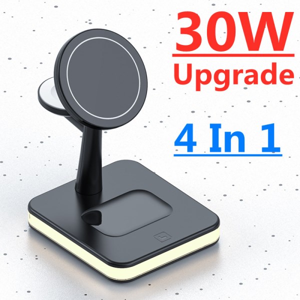 Nuevo Inalambrico Magnetico 3 En 1 De 30W Para Macsafe IPhone 12 13 14 Pro Max Mini Apple Watch Airpods, Estacion De Carga Rapida