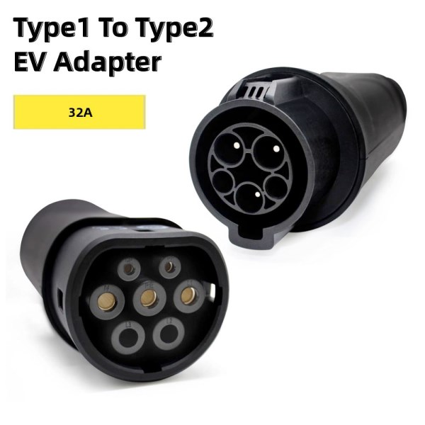 Nuevo EV Tipo 1 A Tipo 2 EVSE, Convertidor De Conector De Cargador SAE J1772 Tipo 1, Estacion Electrica Lateral A IEC 62196 Tipo 2, Enchufe 32A