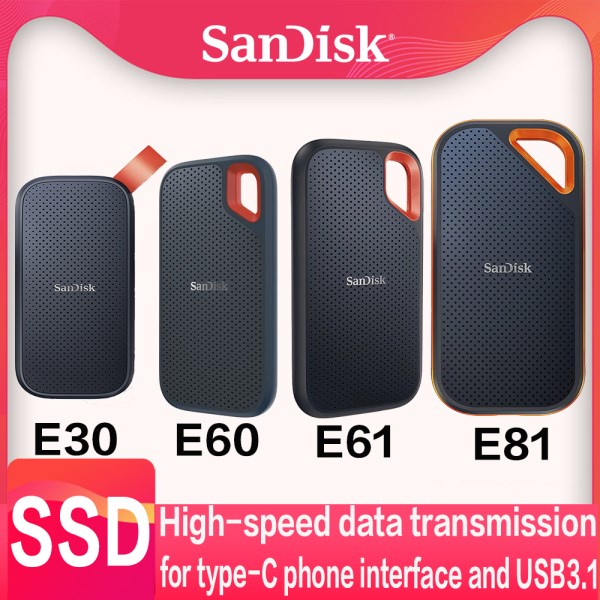 Nuevo De Estado Solido Externa Portatil, Dispositivo SSD E30, E60, E61, E81, Extreme PRO, 4TB, 2TB, 1TB, 480GB, USB 3,1, Tipo AC, NVME