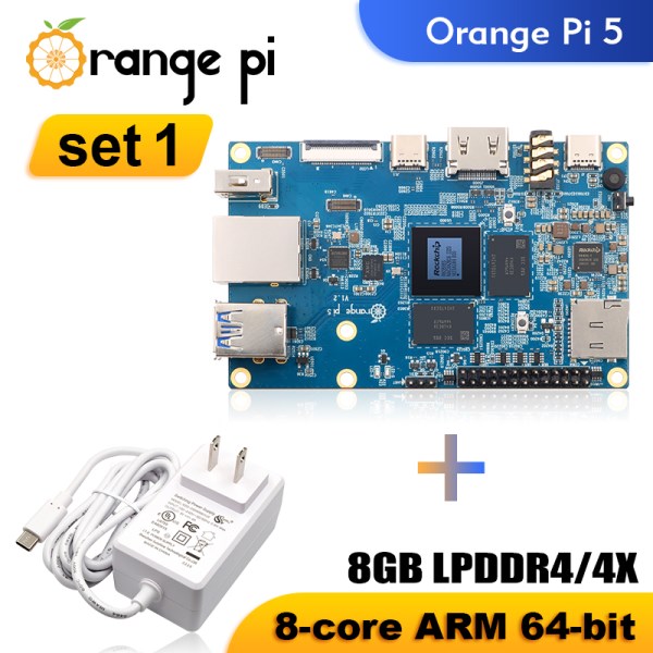 Nuevo De Alimentacion Orange Pi 5 +, Placa Unica, 8GB De RAM, Modulo PCIE RK3588S, Wifi Externo + BT SSD, Placa De Desarrollo Orange Pi5