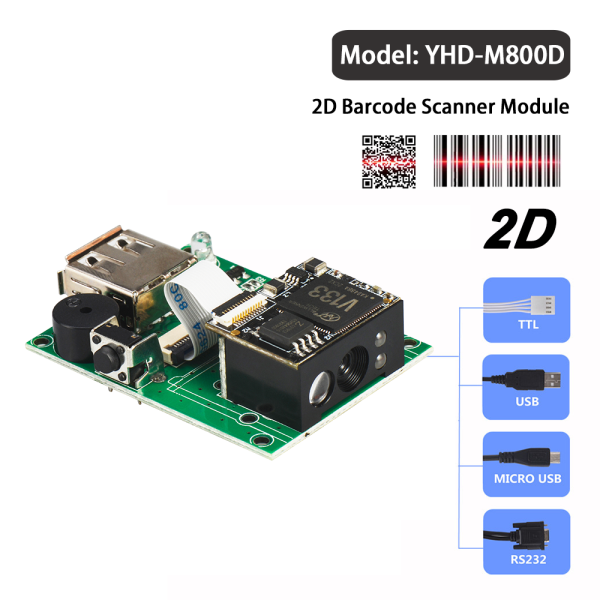 Nuevo De Codigo De Barras Arduino 2D Mini Raspberry Pi, Lector De Codigo De Barras Integrado 1D QR, Modulo Con Interfaz RS232USBTTLmicrousb