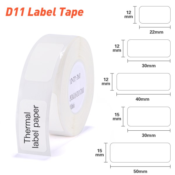 Nuevo De Etiquetas D11 Para Impresora D11, Pegatina Blanca De 12Mm Y 15Mm, Etiqueta Adhesiva De Nombre, Bricolaje