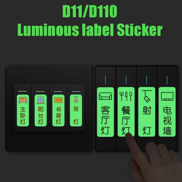 Nuevo De Etiqueta Luminoso D11, 13X35Mm, Para Maquina Etiquetadora Niimbot D110 D11, Papel Autoadhesivo Para Imprimir Cinta