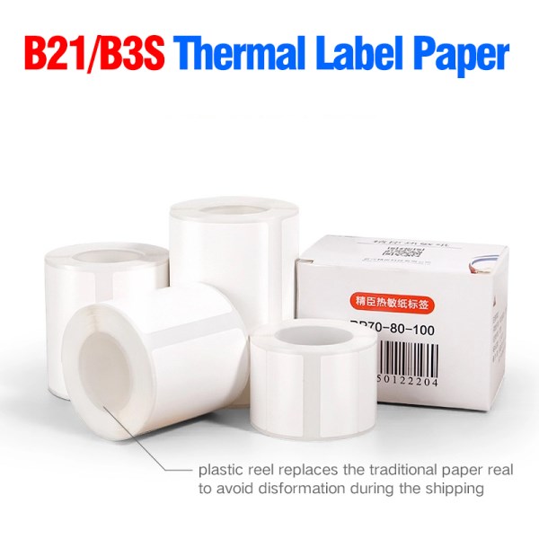 Nuevo De Papel Termico B3S B21, Etiqueta Adhesiva Blanca Pura, Impermeable, A Prueba De Aceite, A Prueba De Ara Azos Y Desgaste Para Paquete De Productos, 2 Uds.