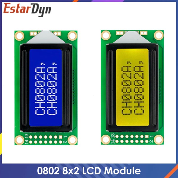 Nuevo De Pantalla LCD De 8X2 Caracteres, 0802, 5V, LCM, Retroiluminacion Azul Para Arduino