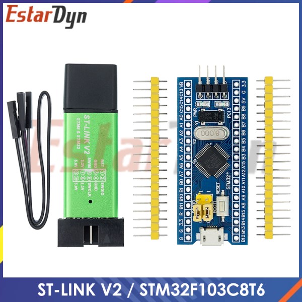 Nuevo De Descarga De Simulador ST LINK STM32F103C8T6 St-Link V2 Mini STM8 STM32, Programacion Con Cable DuPont De Cubierta