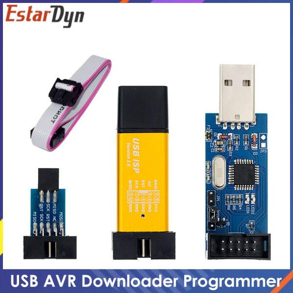 Nuevo De Aluminio USBASP USBISP AVR, Programador USB ISP, USB ASP, ATMEGA8, ATMEGA128, Compatible Con Win7 64 (Color Aleatorio)