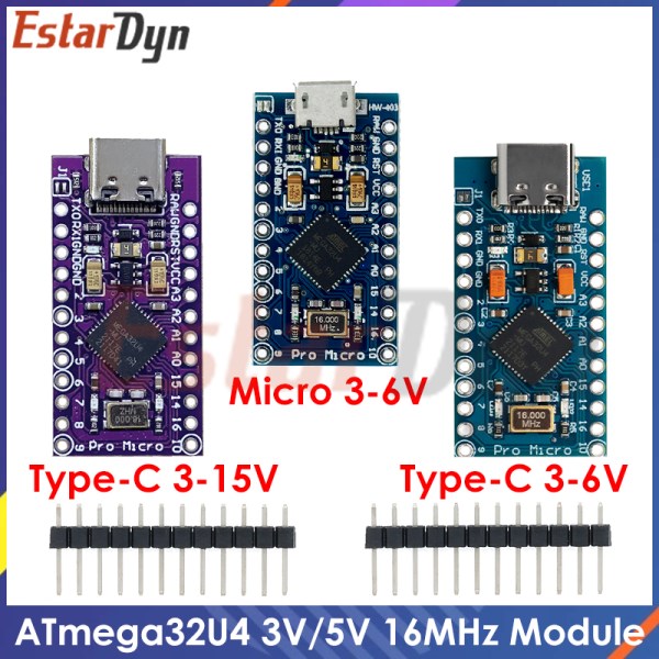 Nuevo MICROTYPE-C USB ATMEGA32U4 Modulo 5V 16MHz Para Arduino ATMEGA32U4-AUMU Controlador Pro-Micro Reemplazar Pro Mini