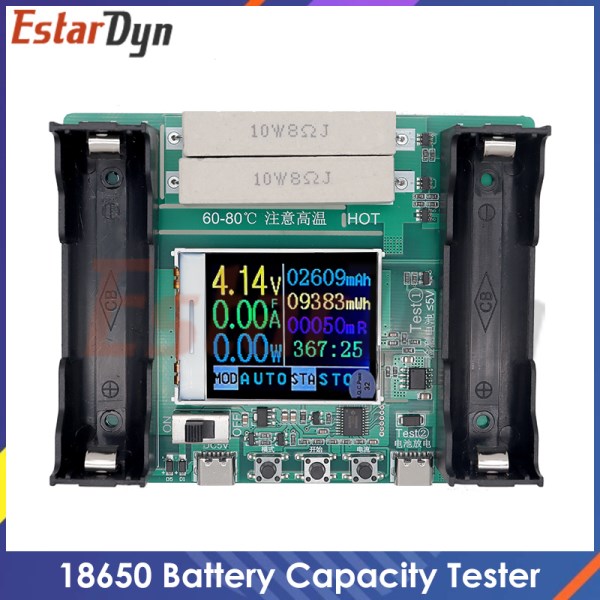 Nuevo De Capacidad De Bateria Con Pantalla LCD Tipo C MAh MWh Bateria De Litio Modulo Detector De Potencia De Bateria Digital 18650 Probador De Bateria