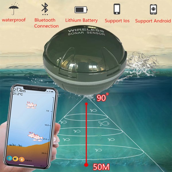 Nuevo De Peces Inteligente Con Bluetooth, Sensor Sonar Para Telefono Inteligente, Para Pesca Visual, Android E Ios, Envio Gratis, Nuevo