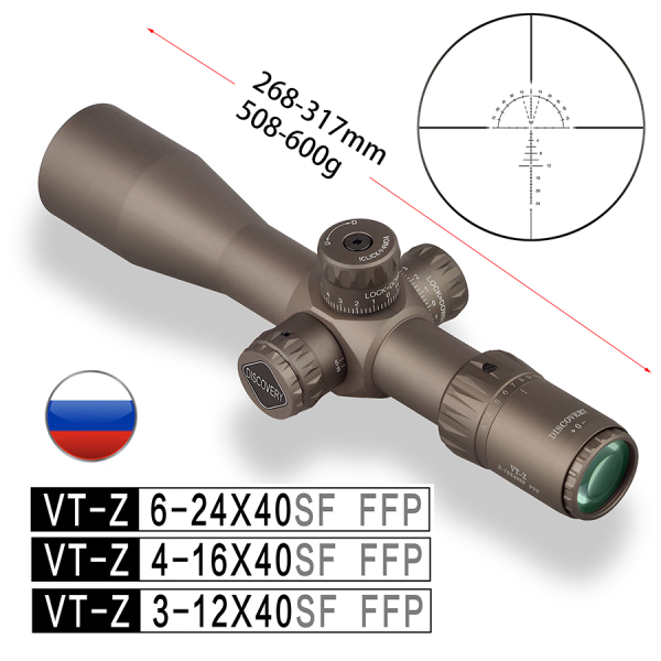 Nuevo Optica Compacta FFP Discovery Gun, Mira Telescopica Para Rifle 6-24 4-16 3-12, Primer Plano Focal, Reticula Grabada De Vidrio Para Caza