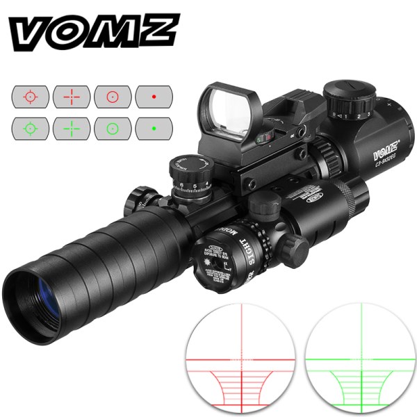 Nuevo Telescopica Para Rifle De Caza, Visor Optico Tactico Iluminado En Rojo Y Verde, Reflejo Holografico, 4 Reticulas, Punto Combo, 3-9X32EGC